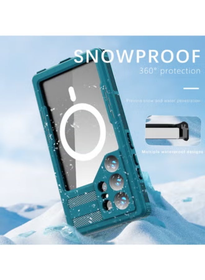 AROAQ For Samsung Galaxy S24 Ultra Rugged Waterproof Case,IP68 Certified Underwater Shockproof Mag Safe Wireless Charging Compatible with Built-in Screen Protector Full Body Protective Cover - Image 5
