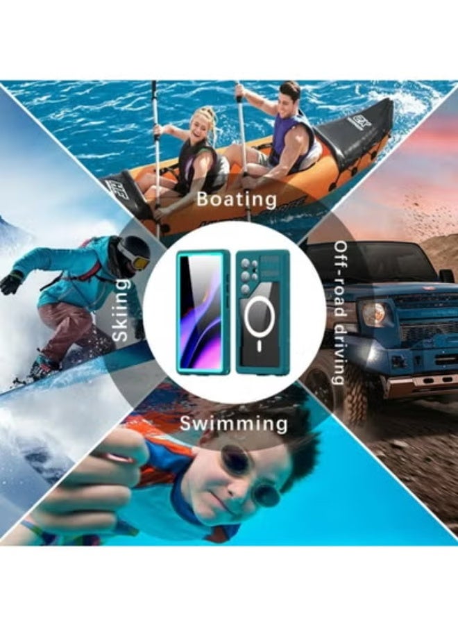 AROAQ For Samsung Galaxy S24 Ultra Rugged Waterproof Case,IP68 Certified Underwater Shockproof Mag Safe Wireless Charging Compatible with Built-in Screen Protector Full Body Protective Cover - Image 4