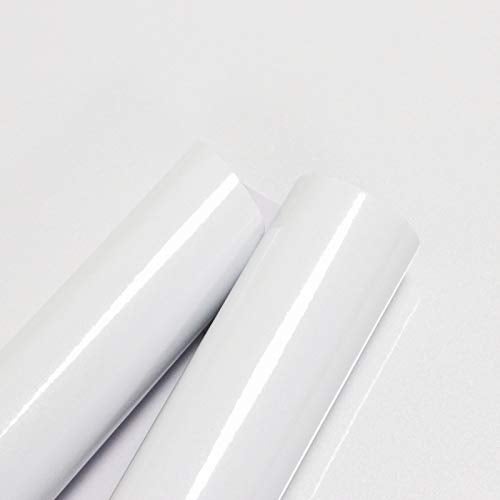 Toduso Contact Paper Glossy White for Countertops Removable Contact Paper White Peel and Stick Wallpaper Waterproof Easy to Clean Vinyl Roll Decorative Kitchen Cabinet Table Closet 15.8''x78.7'' - Image 1