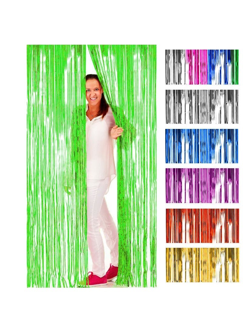 Folat Glitter Curtain Green Plastic 200x100cm Backdrop