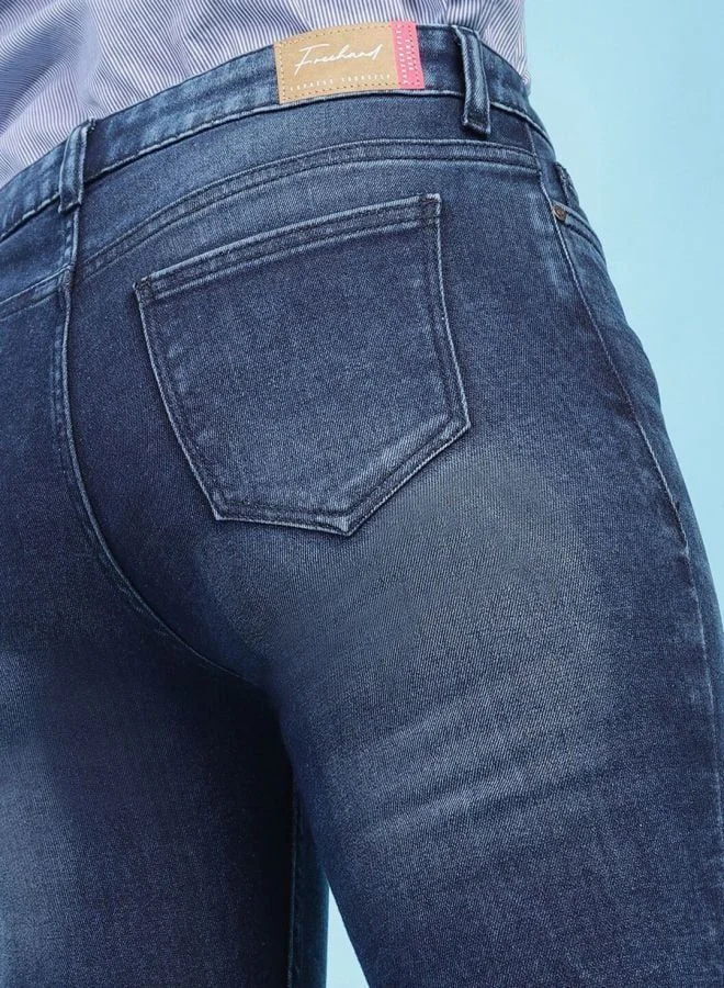 Freehand  Women Slim Fit Colourblocked Mid Rise Jeans  | Best Price UAE