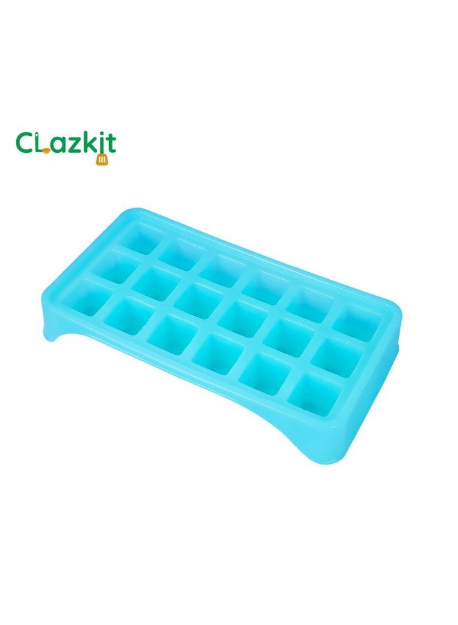 Clazkit Smart Pop up Ice Cube Trays for Freezer with Lid with Easy Release Flexible, Stackable, 100% BPA Free, Food Grade for Freezer, Cocktail - Pack of 1 - Image 2