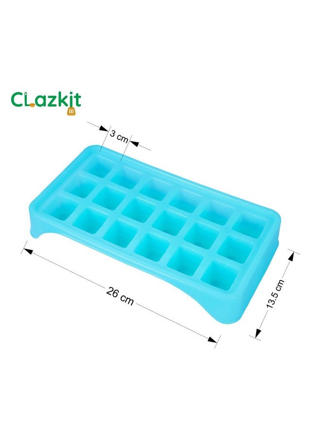 Clazkit Smart Pop up Ice Cube Trays for Freezer with Lid with Easy Release Flexible, Stackable, 100% BPA Free, Food Grade for Freezer, Cocktail - Pack of 1 - Image 3