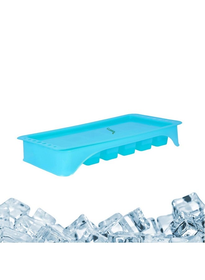 Clazkit Smart Pop up Ice Cube Trays for Freezer with Lid with Easy Release Flexible, Stackable, 100% BPA Free, Food Grade for Freezer, Cocktail - Pack of 1 - Image 4
