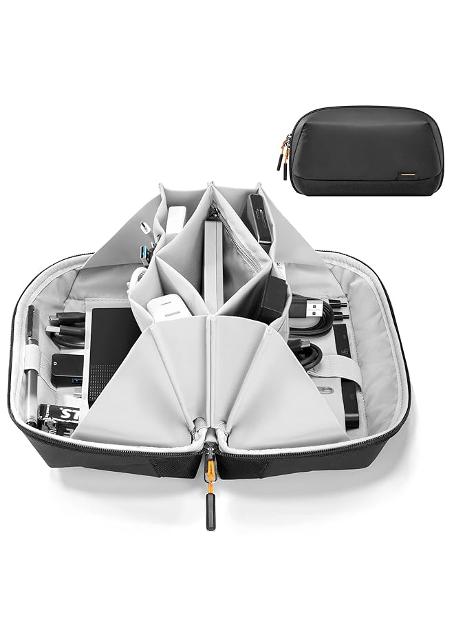 Excefore Electronics Organizer Travel Case Waterproof Tech Pouch Large Travel Friendly Bag For Electronic Accessories Cable Cord Charger Phone Ideal Tech Organizer For On The Go - Image 1