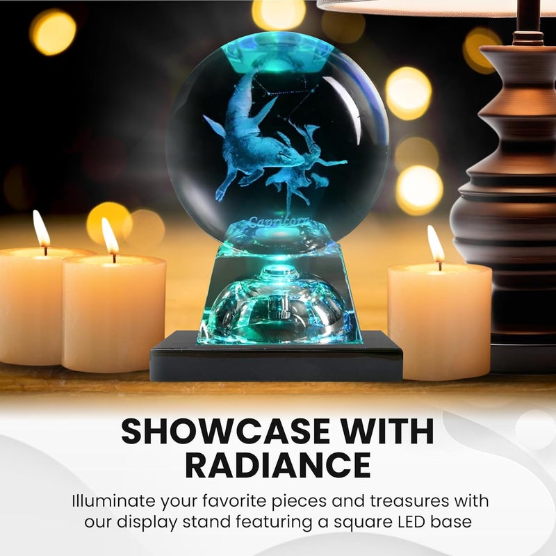 ASENTE 36 White-Light LED Lighted Base for Glass Art - Crystal Display, Lighted Acrylic Base, Glass Vase for Centerpiece Stand, Matte Black - Image 4
