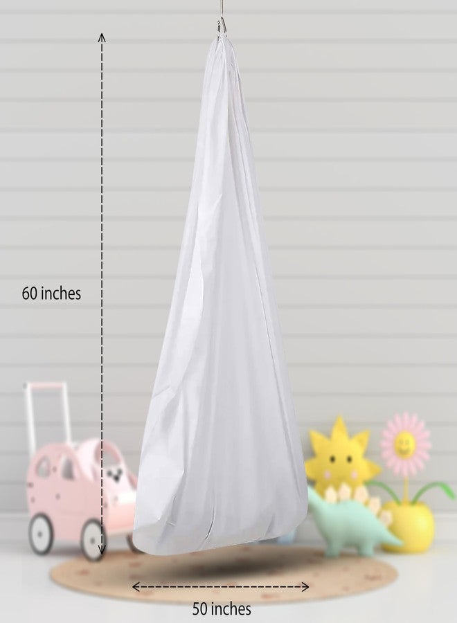 NISSI 100% Soft & Strong Cotton Baby Cradle Cloth Only (Thottil Hanging Swing Jhula Uyyala) - New Born | 0-3 Years 50INCH /125 CM Width 60 INCH/150 CM Height with Mosquito Net (Orange) - Image 2