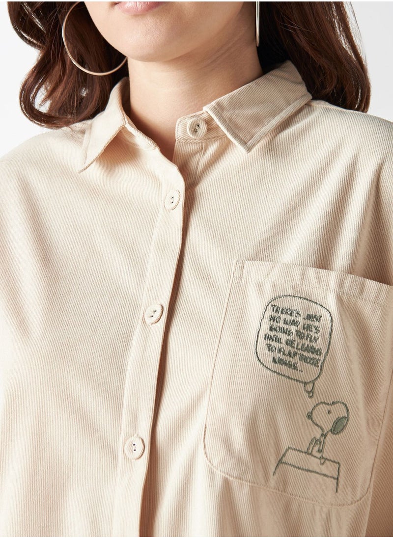 SP Characters - Peanut Print Button Down Shirt - Image 1