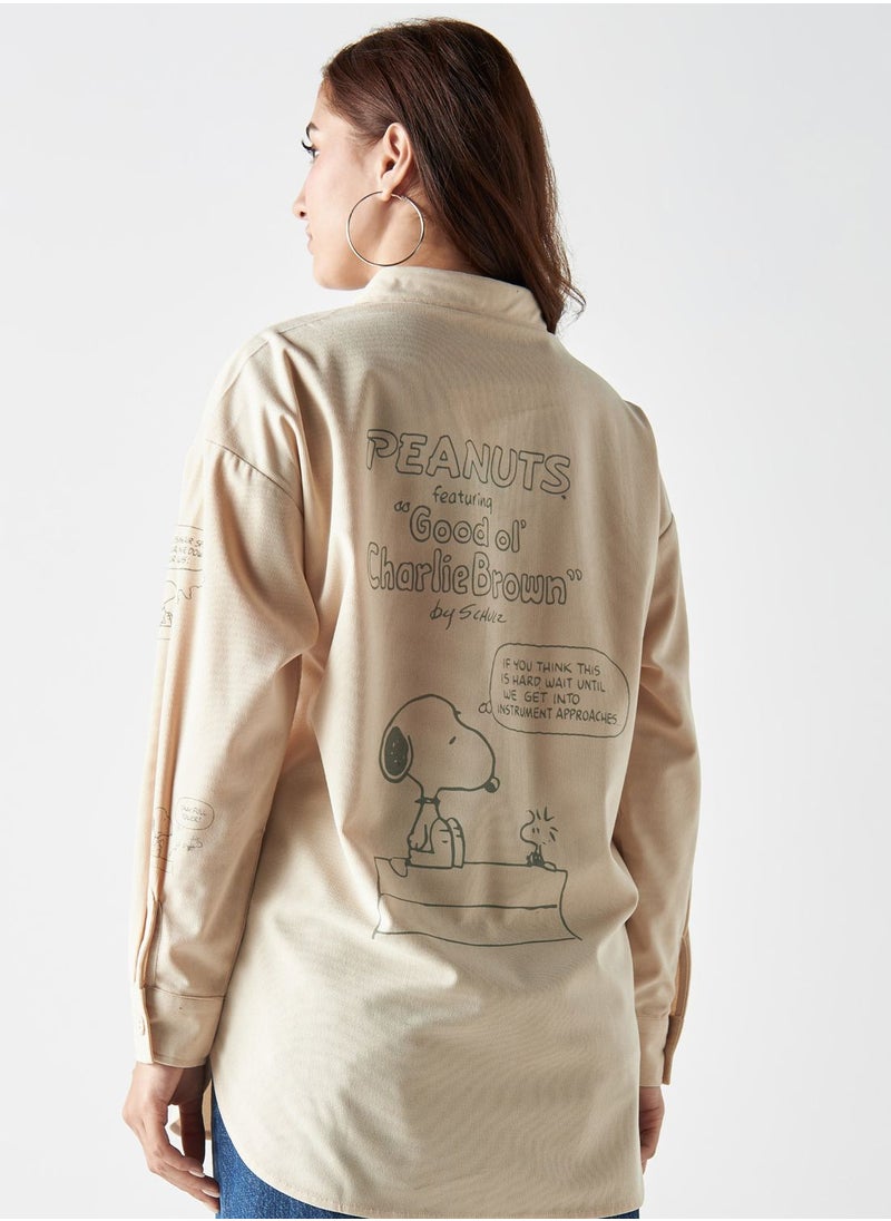 SP Characters - Peanut Print Button Down Shirt - Image 1