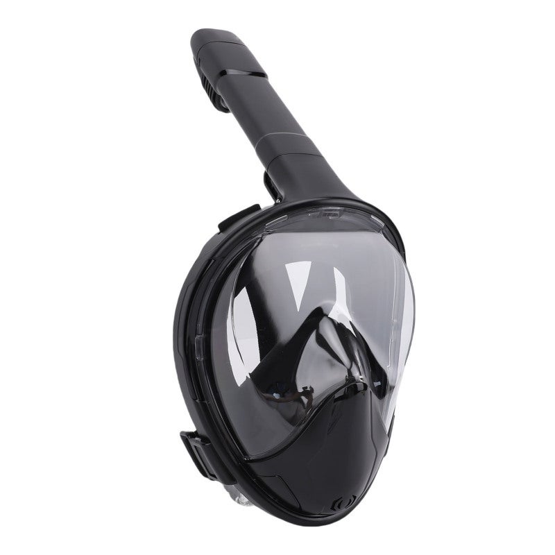 Seafard Snorkel Face Cover 180 Degree Panoramic View Anti Fog Splashproof Silicone Full Dry Breathing Snorkeling Face Guard Black L/XL - Image 2