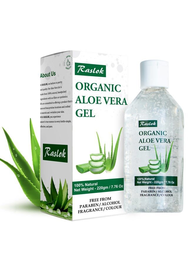 Raslok Aloe Vera Gel | 100% Pure Natural Aloe Gel For Moisturizing Face Skin & Hair Care,Durable Moisturizing Hydrating Soothing, Non-Sticky (7.76 OZ) - Image 1