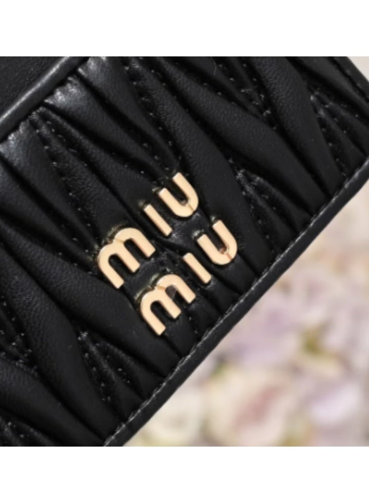Miu Miu MiuMiu pleated thin lambskin multi-card slot small card holder coin purse - Image 4