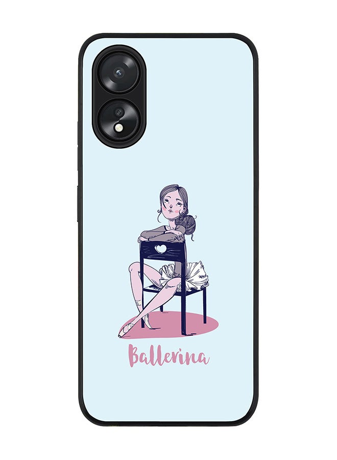 Stylizedd Rugged Black Edge case for Oppo A18 / Oppo A38, Slim fit Soft Case Flexible Rubber Edges Anti Drop TPU Gel Thin Cover - Ballerina - Image 1