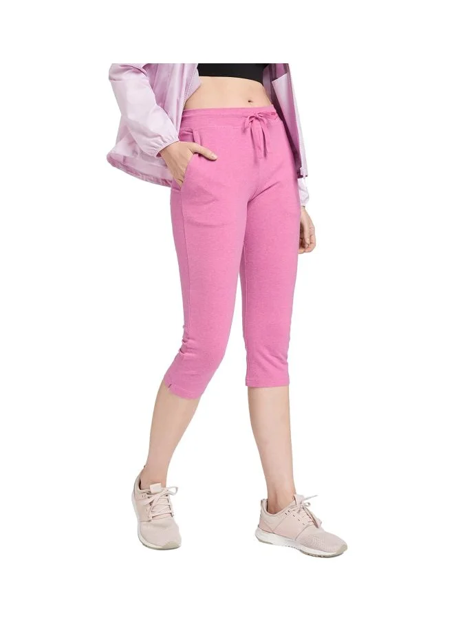 جوكي Jockey Women Slim Fit Cotton Capri Pants 1300 Ibis Rose Melange Large Pink L