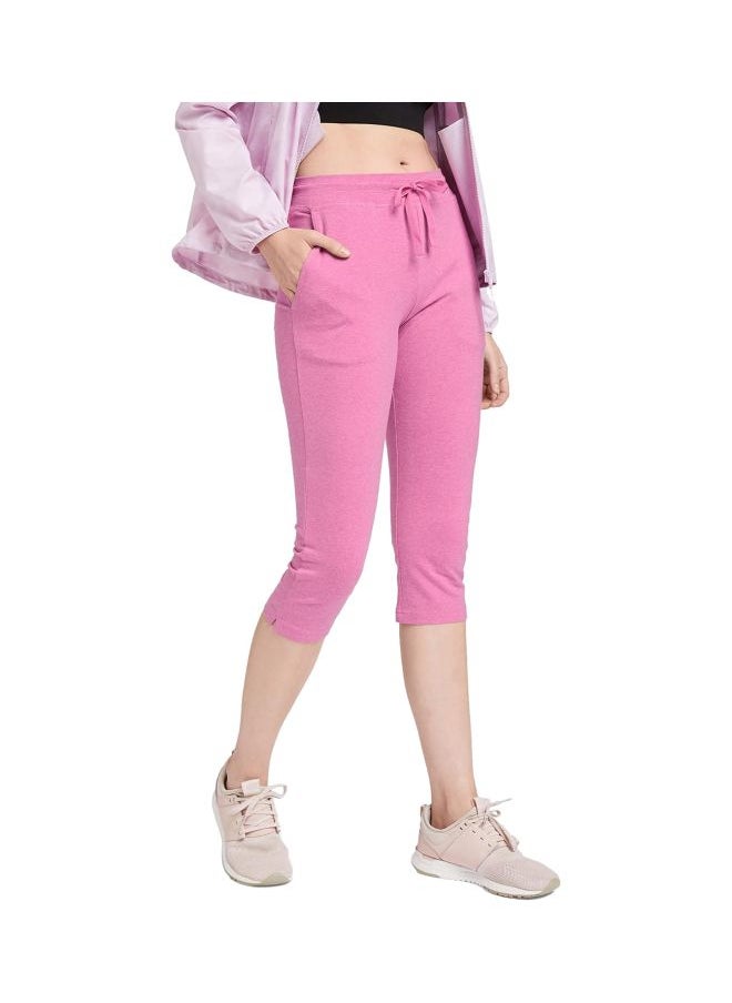JOCKEY Jockey Women Slim Fit Cotton Capri Pants 1300 Ibis Rose Melange Large Pink L  - Image 1