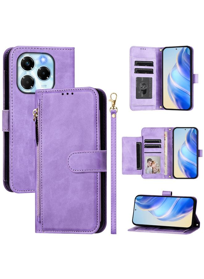 Zaboon Case For Infinix Note 40X 5G Multi-Card Slots Zipper Wallet Leather Phone Case - Image 1