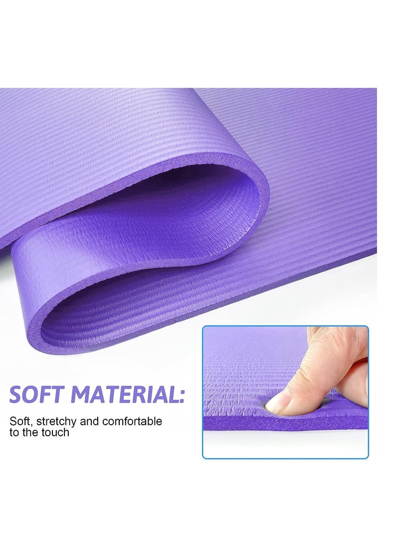 Spall Yoga Mat Non Slip,Yoga Mat with Strap Included 10mm Thick Exercise Mat Yoga and Many Other Home Workouts  - Image 5