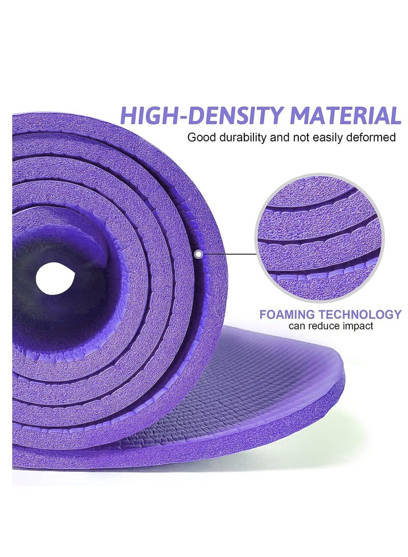 Spall Yoga Mat Non Slip,Yoga Mat with Strap Included 10mm Thick Exercise Mat Yoga and Many Other Home Workouts  - Image 3