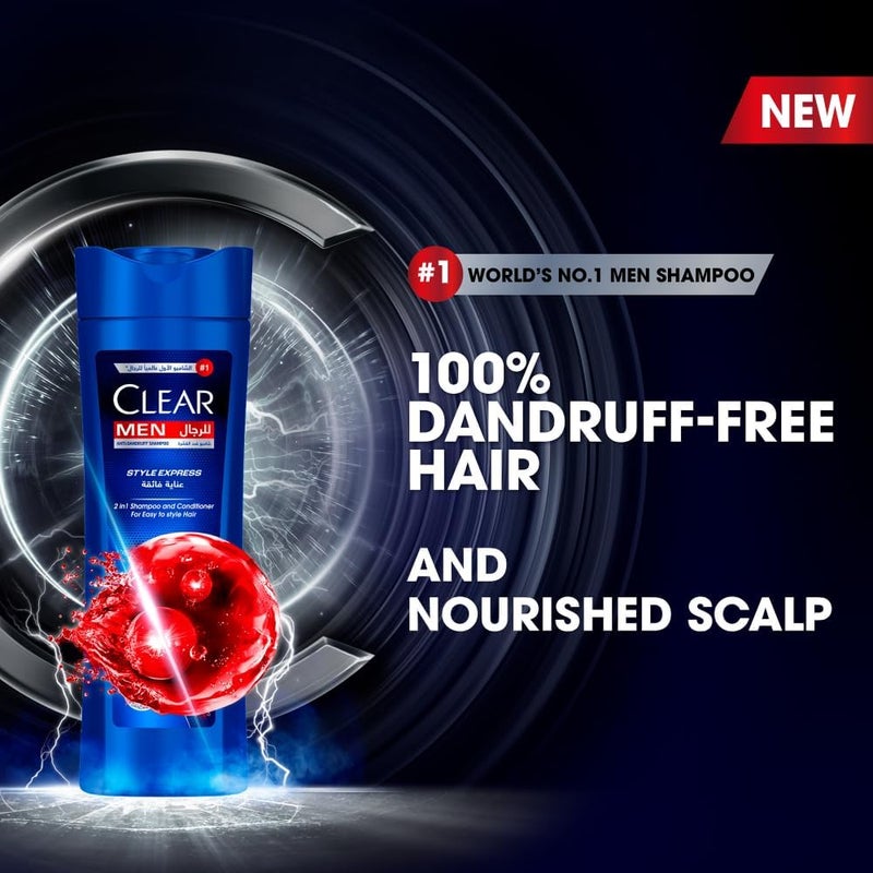 Clear Men Anti-Dandruff Shampoo Style Express 2In1, 400ml - Image 3