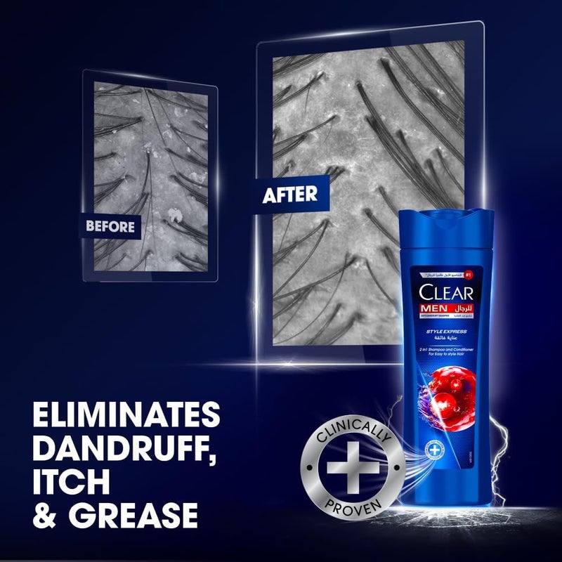 Clear Men Anti-Dandruff Shampoo Style Express 2In1, 400ml - Image 5