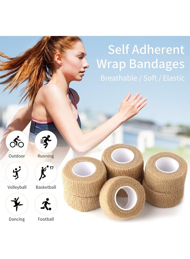 DUNISO 12 Pack Self Adhesive Bandages, Disposable Wound Dressing Elastic Bandage, Wrap Breathable Cohesive Bandage Elastic Tape，for Pets, Athletic, Sports, Wrist, Knee, Ankle，2.5cm*4.5m - Image 5