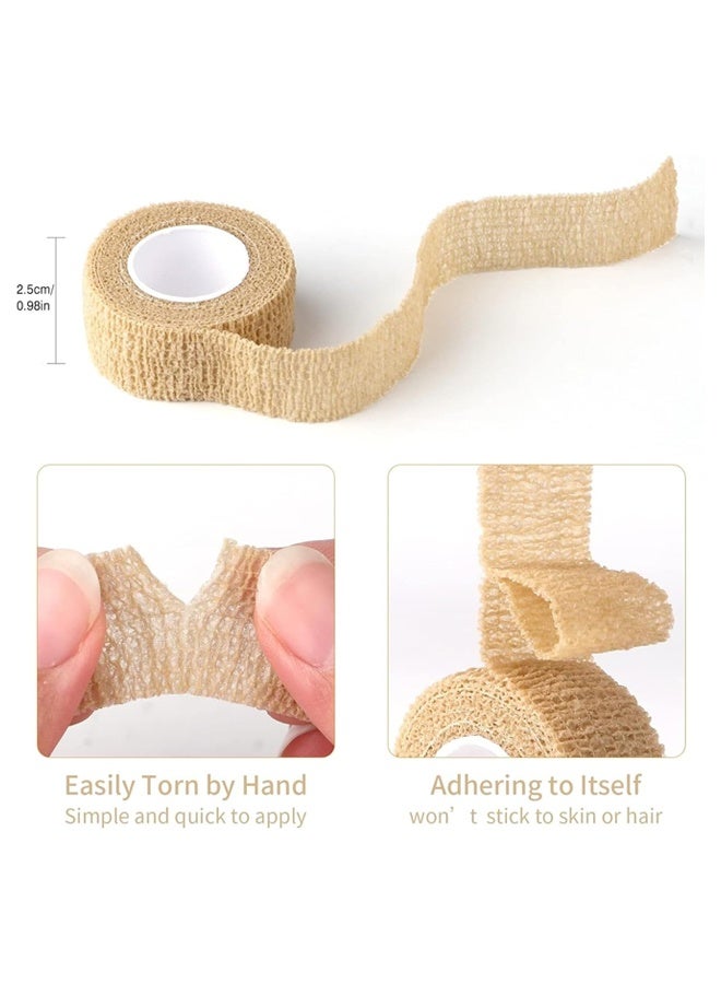 DUNISO 12 Pack Self Adhesive Bandages, Disposable Wound Dressing Elastic Bandage, Wrap Breathable Cohesive Bandage Elastic Tape，for Pets, Athletic, Sports, Wrist, Knee, Ankle，2.5cm*4.5m - Image 2