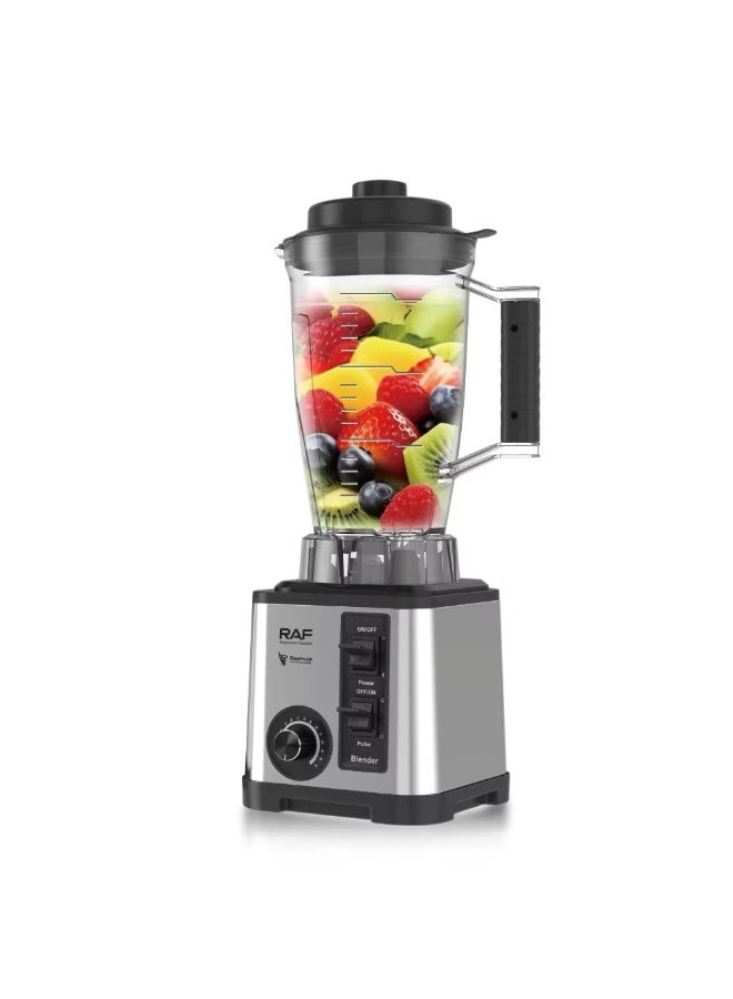 The RAF Model R.2880 is a versatile appliance (a 5-in-1 blender and food processor) known for its high-performance capabilities. Here are its key specifications and current market prices in Egypt:  Power: A powerful 2600-watt motor designed for heavy-duty tasks and crushing ice. Capacity: A large mixing bowl with a capacity ranging from 3 to 5 liters (depending on the included attachments). Speeds: Features a control dial with 15 different speed settings, plus a pulse function. Blades: Equipped with 6 to 8 stainless steel blades to ensure smooth and rapid blending. Functions: Serves as a juice blender, meat grinder, spice and nut grinder, and fruit juicer. Code: 10300023 - Image 1