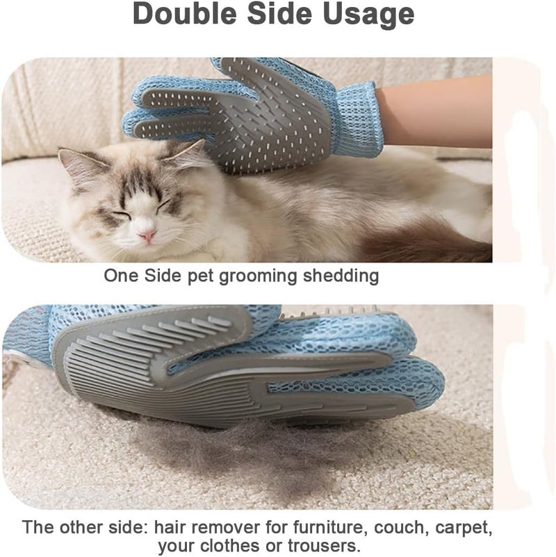 Excefore 2 in 1 Pet Grooming Gloves for Dogs & Cats, Shedding Brush & Fur Remover Mitt, Hair Deshedding Tool with Gentle Massage, Soft Fur Cleaner for Couch, Clothes, Carpet, Easy to Use - Image 5