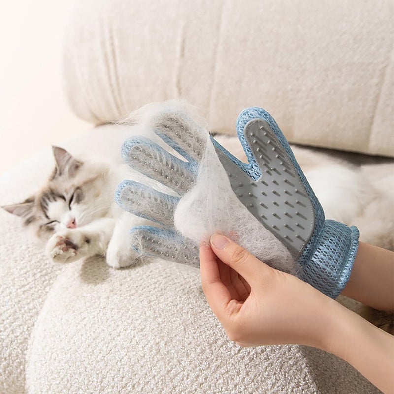 Excefore 2 in 1 Pet Grooming Gloves for Dogs & Cats, Shedding Brush & Fur Remover Mitt, Hair Deshedding Tool with Gentle Massage, Soft Fur Cleaner for Couch, Clothes, Carpet, Easy to Use - Image 3
