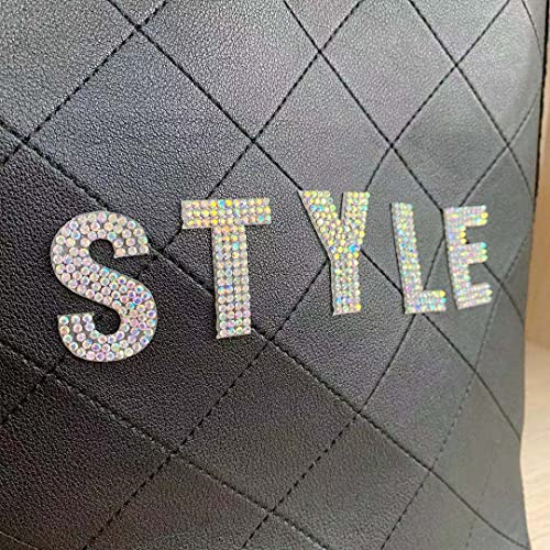PRATIQUE Glitter Rhinestone Alphabet Letter Stickers, 26 Letters Self-Adhesive Stickers for DIY Art and Craft (AB Color) - Image 3