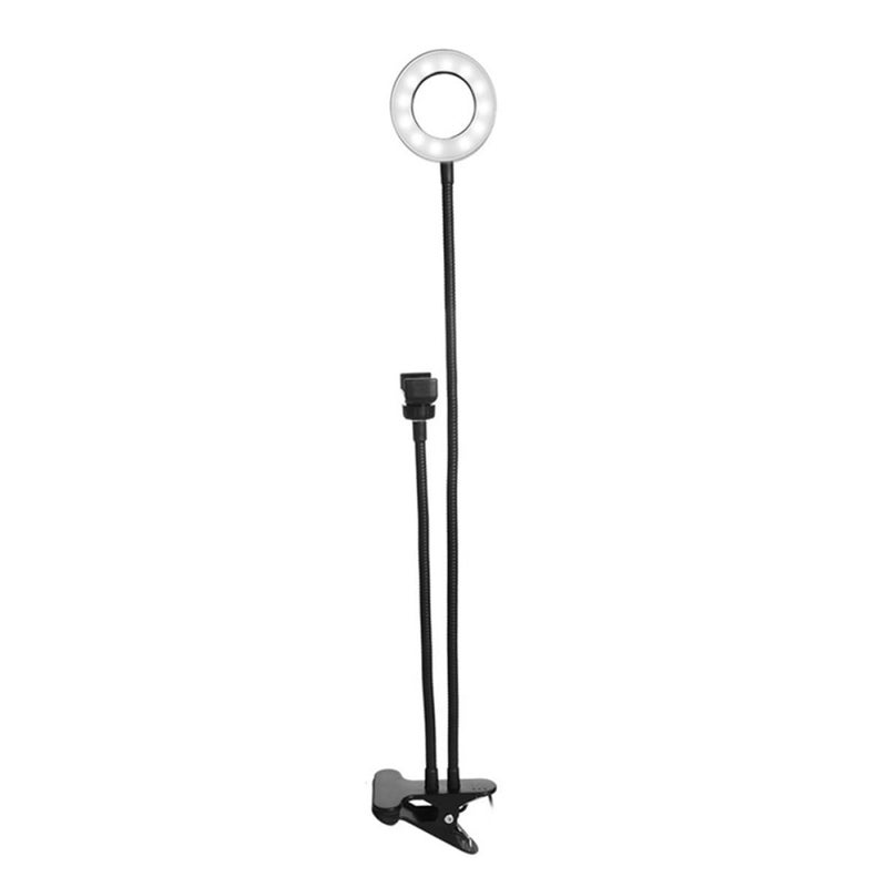 Adjustable Dimmable LED Ring Light With Smartphone Clip Stand For Live Streaming - Image 2