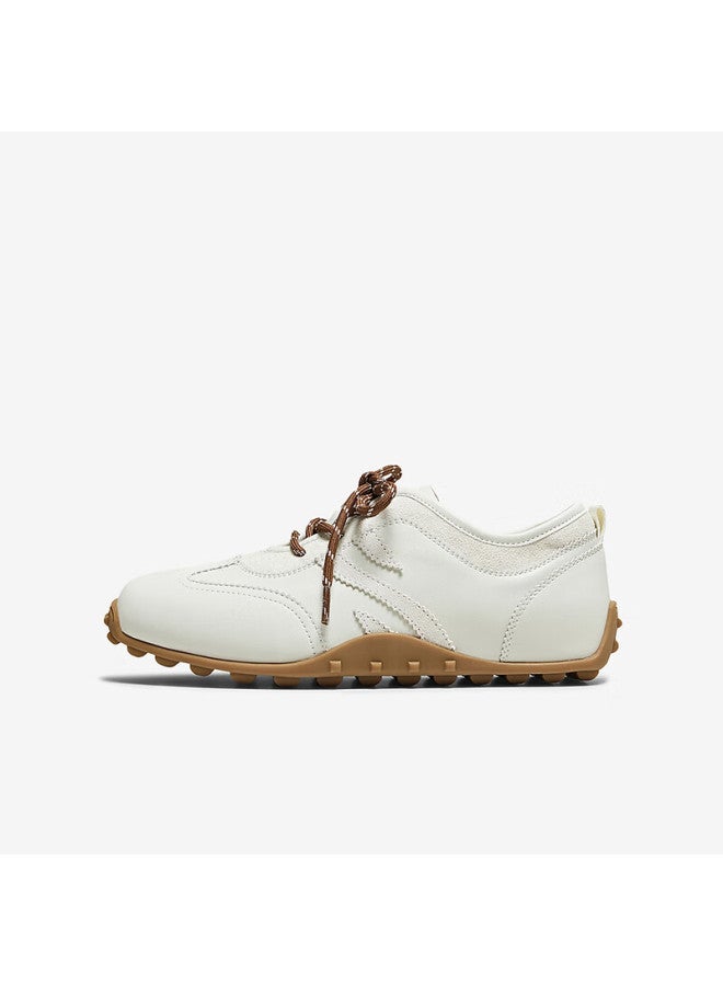 Basto 26 Spring Internal Height Increase Thin Sole Brown Derby Training Shoes Sports Casual Women's Shoes D3590am6 Beige 37 - Image 1