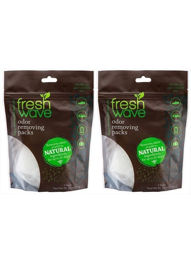 Fresh Wave - Odor Eliminating & Deodorizing Packs | 2 Bags of 6 Each | Safer Odor Relief for Small Spaces | Natural Plant-Based Odor Eliminator | Odor Absorbers for Home - Image 1