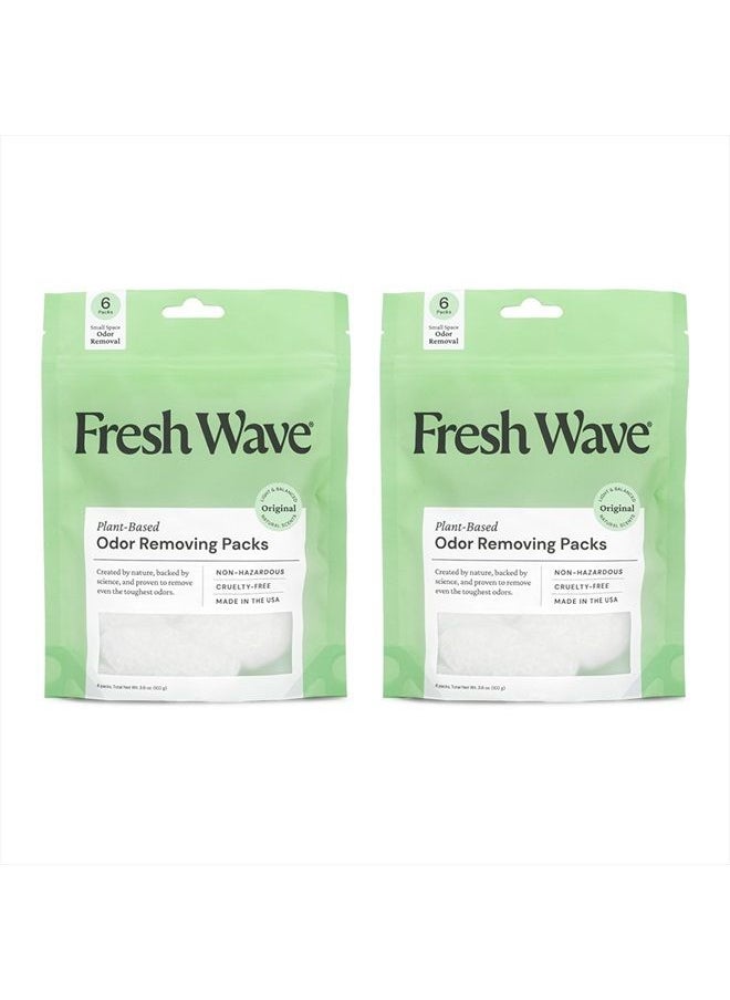 Fresh Wave - Odor Eliminating & Deodorizing Packs | 2 Bags of 6 Each | Safer Odor Relief for Small Spaces | Natural Plant-Based Odor Eliminator | Odor Absorbers for Home - Image 1