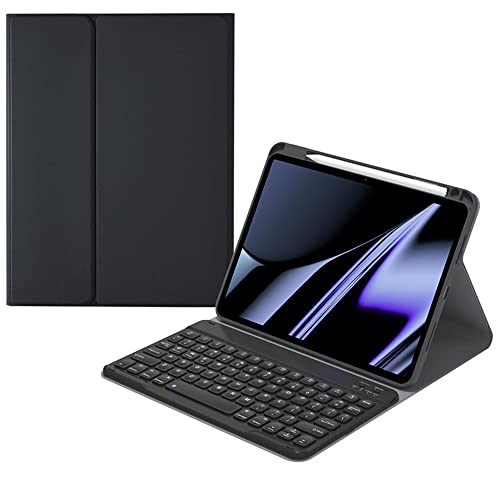AnMengXinLing Keyboard Case for iPad Air 11 inch 2025(M3)/2024(M2)/ Air 5 2022/Air 4 2020 with Pencil Holder, Magnetically Detachable Bluetooth Keyboard, Balck - Image 1