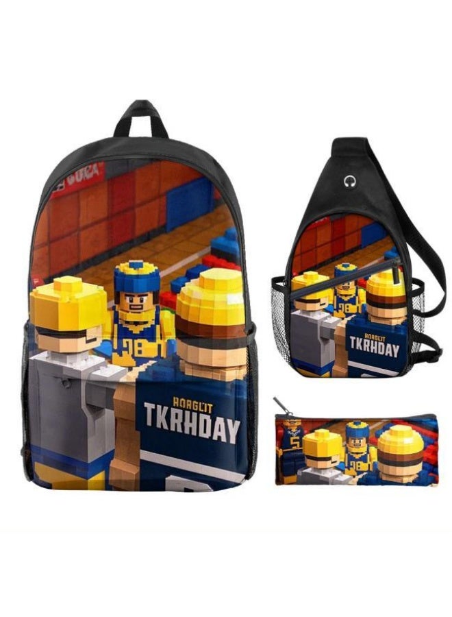 Universal cartoon new three-piece schoolbag - 406  - Image 2