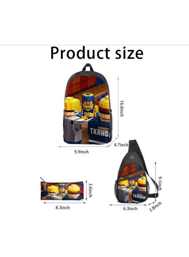 Universal cartoon new three-piece schoolbag - 406  - Image 3
