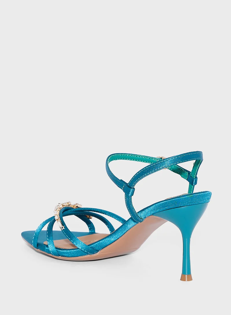 Ella Limited Edition Pointy Jeweled Ankle Strap Heel Sandal