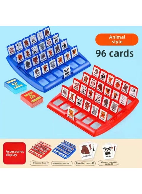 Guess Who I Am Table Game Head Card Reasoning Thinking Children's Parent-Child Interactive Game Toys Girls Wholesale-Color:Guess Who I Am 96 Cards -Specifications:Parent-child Interaction, Educational Enlightenment