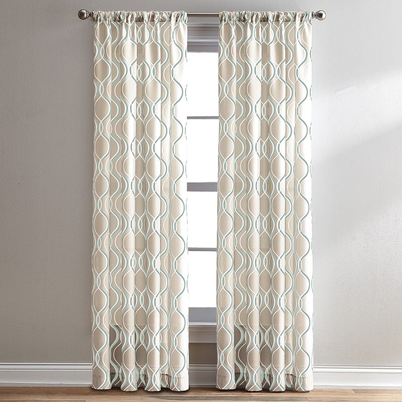 CHF 1Z44510GBK Morocco Curtain Panel, 84", Black - Image 2