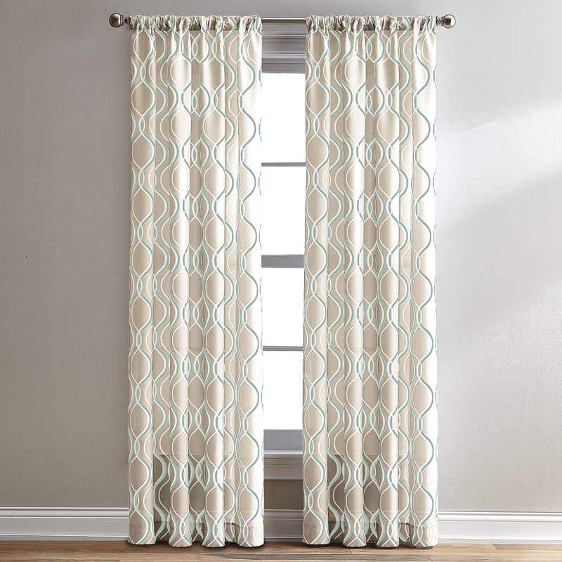 CHF 1Z44510GBK Morocco Curtain Panel, 84", Black - Image 1
