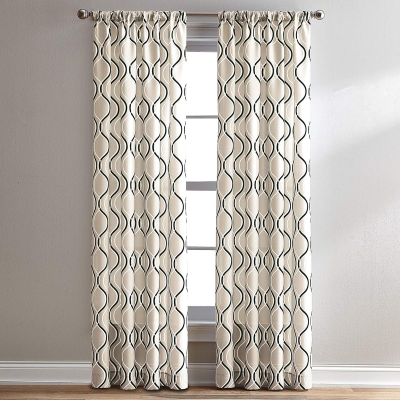 CHF 1Z44510GBK Morocco Curtain Panel, 84", Black - Image 3