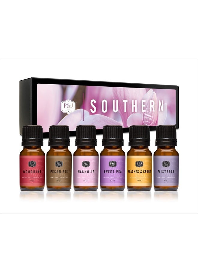 P&J Trading Southern Set of 6 Premium Fragrance Scented Oil for Candle Making & Soap Making, Lotions, Haircare, Diffuser Oils Scents  - Image 1