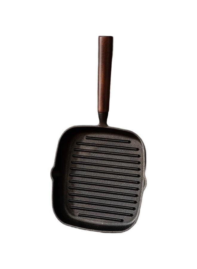 Onlycook مقلاة ستيك أونيكوك، مقلاة إفطار، مقلاة ستيك من الحديد الزهر غير المطلية، مقلاة غير لاصقة للموقد الغاز وموقد الحث - Image 2