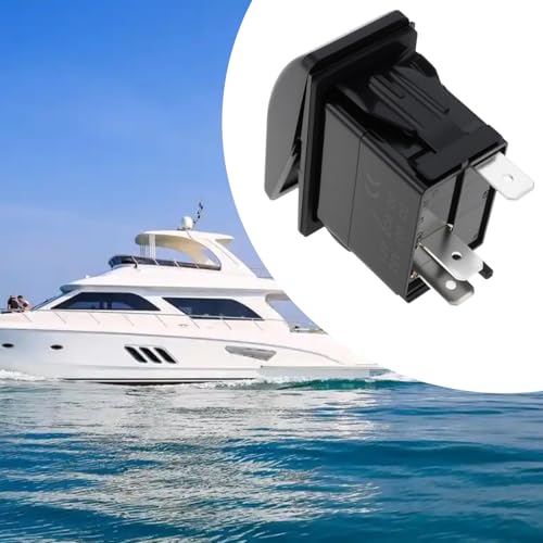 Briny River 2Pcs 12V/24V 3Pin Boat Rocker Switches SPST On-Off Waterproof IP68 for Car Boat RV SUV Caravans Truck (Blue and Red) - Image 3