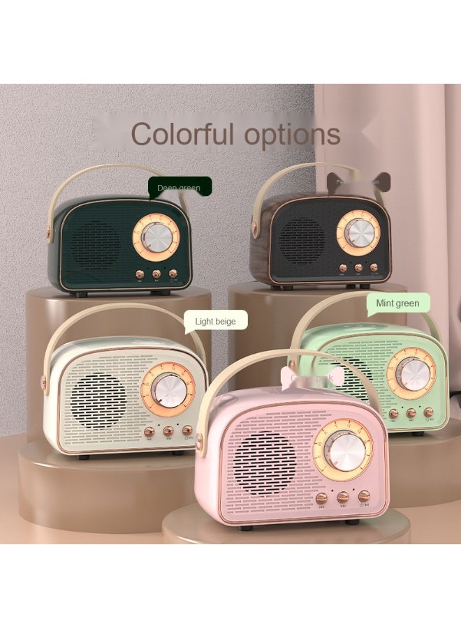Retro Bluetooth Speaker Mini Portable Portable Small Subwoofer High Volume With Hand Gift Radio - Image 2