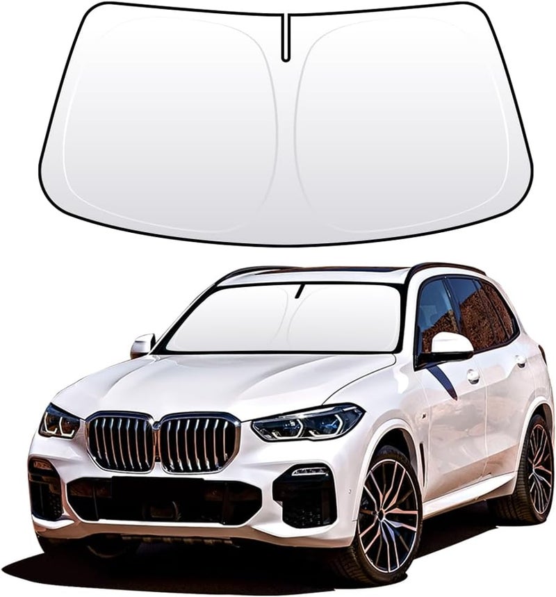 akarin Front Windshield Sun Shade Custom Fit for BMW X5 (2019-Present) - Foldable UV Ray Reflector - Image 1
