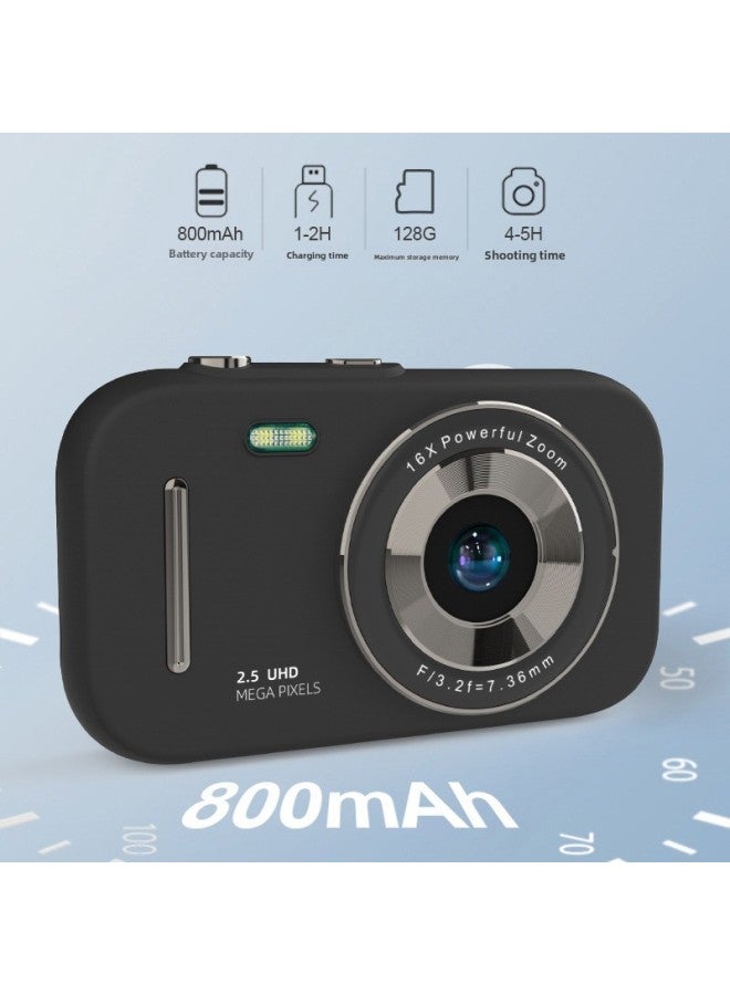 Student Camera Ccd Can Be Transferred To Mobile Phone Portable Card Camera HD Double Camera Self-timer Video Gift Wholesale-Body Color:H17S White-single Lens-Version (standard Configuration Without Memory Card)