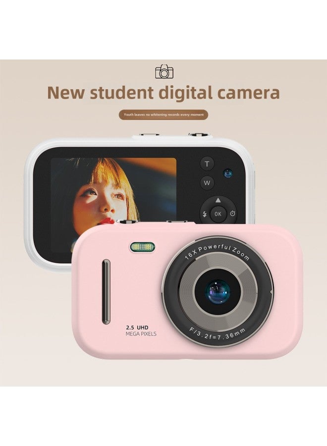 Student Camera Ccd Can Be Transferred To Mobile Phone Portable Card Camera HD Double Camera Self-timer Video Gift Wholesale-Body Color:H17S White-single Lens-Version (standard Configuration Without Memory Card)