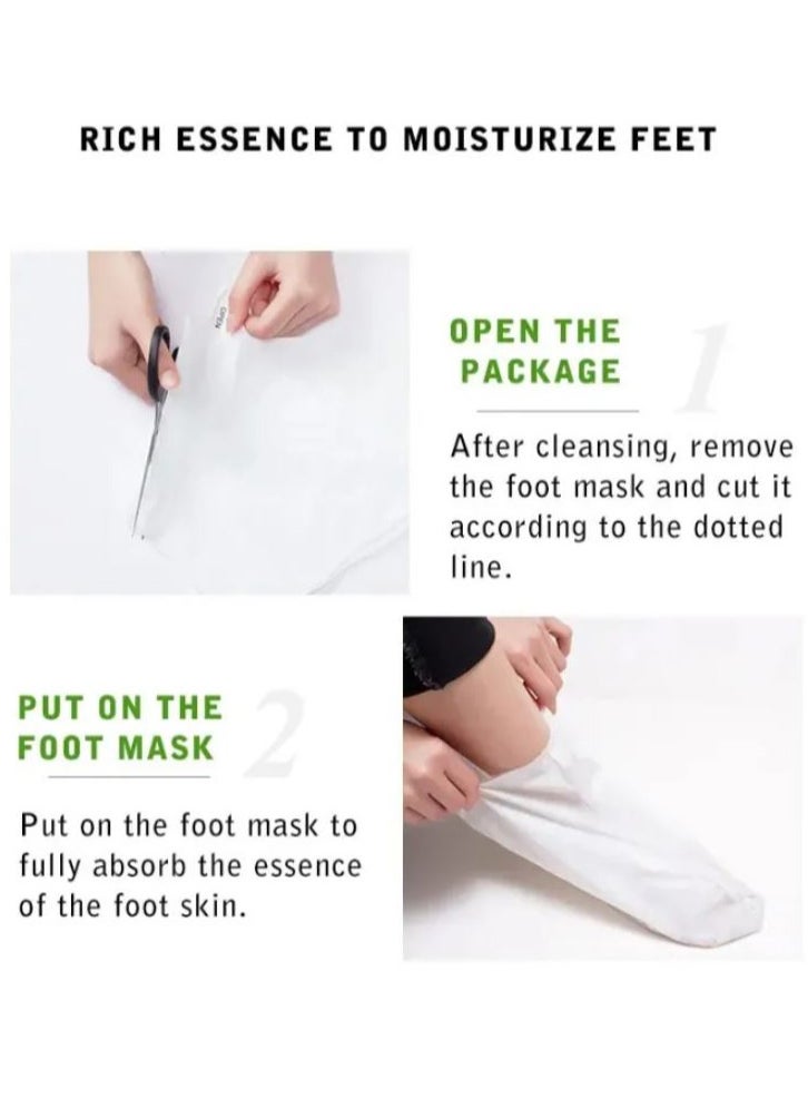 Pack Of 3 Avocado Nicotinamide Foot Mask Moisturizing Brighten Multi-effect Repair Dry Cracks and Makes Smooth Tender Feet